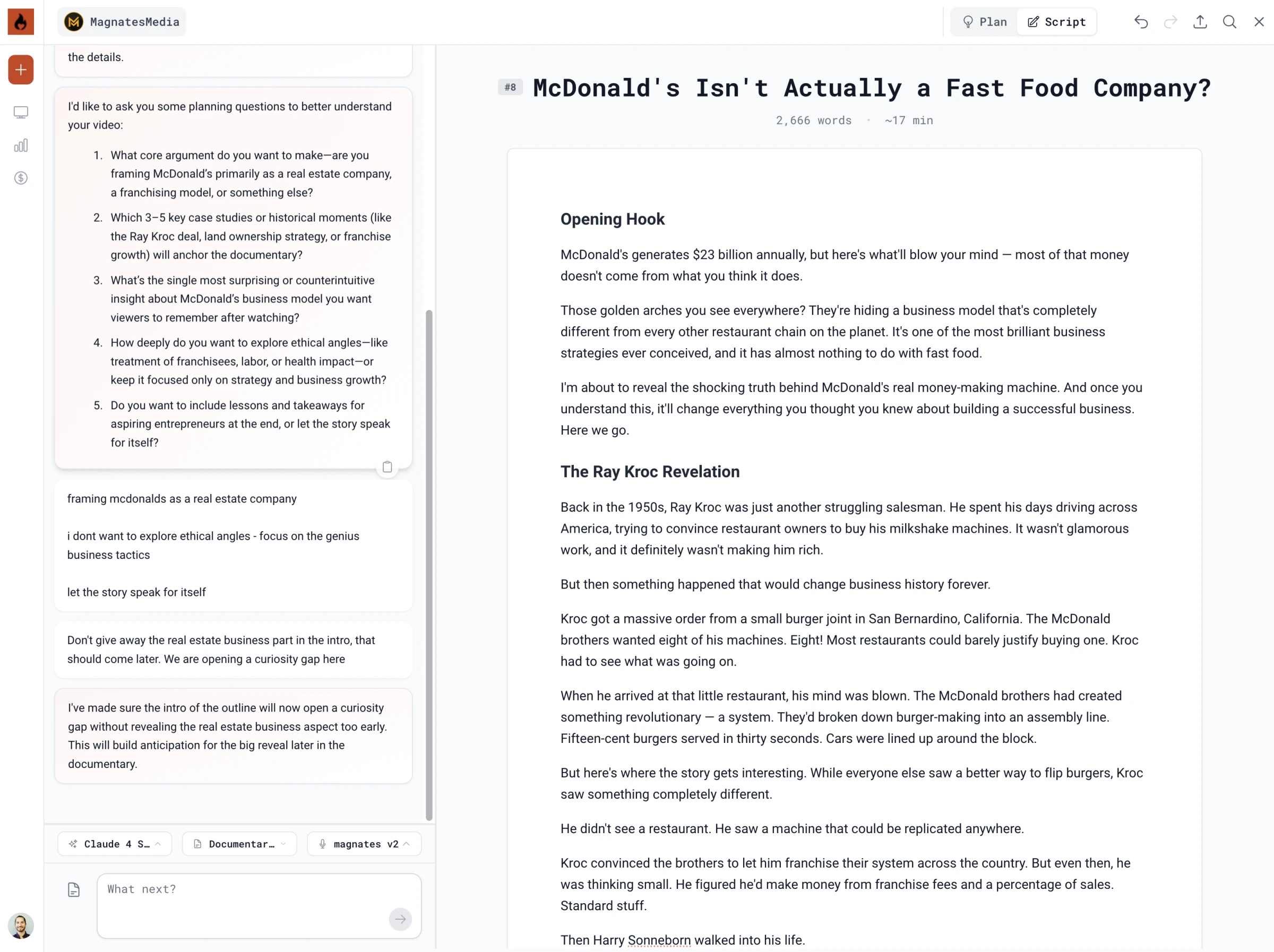 Write your script with AI